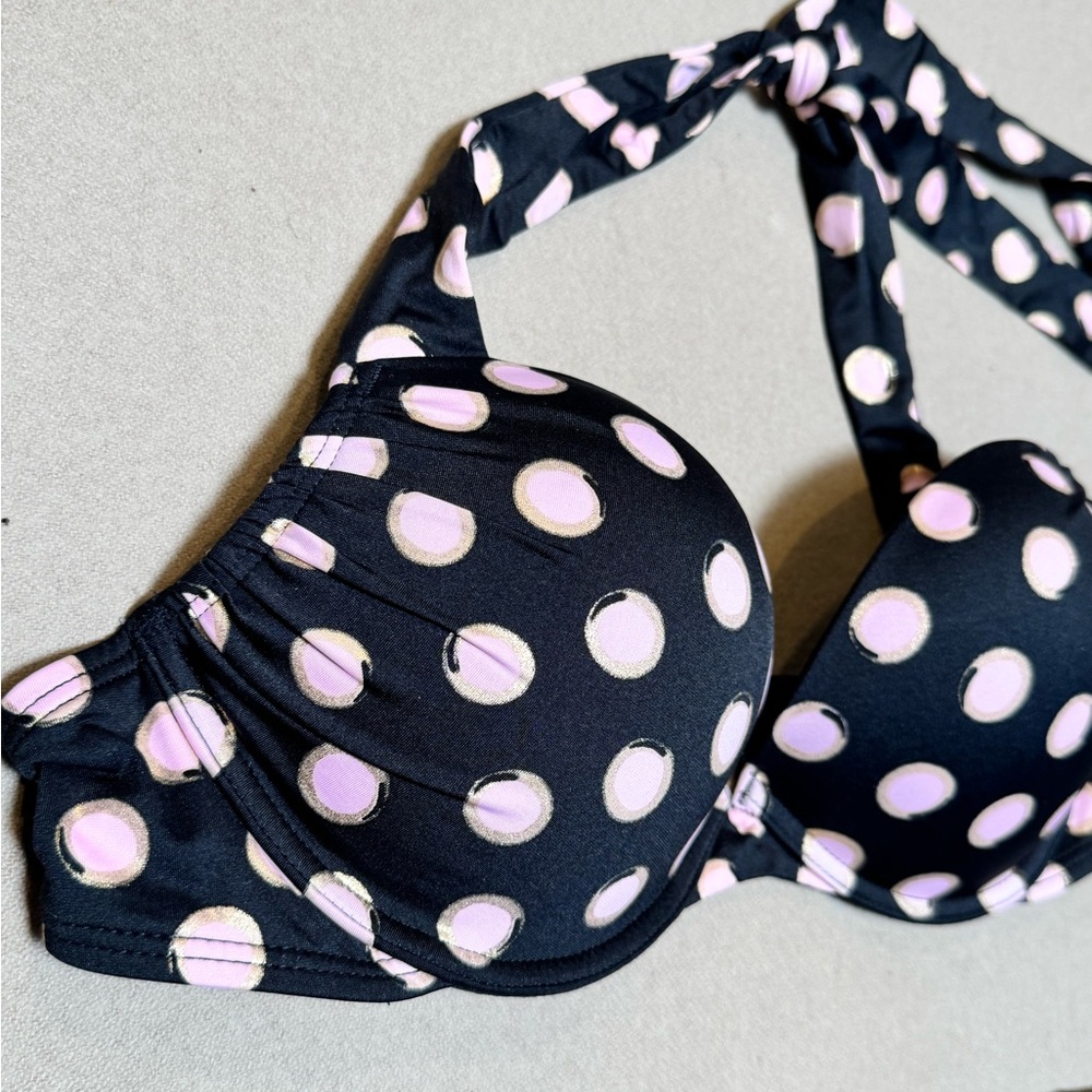 Victoria's Secret Black and Pink Polka Dot Bikini Set - Picture 3 of 5